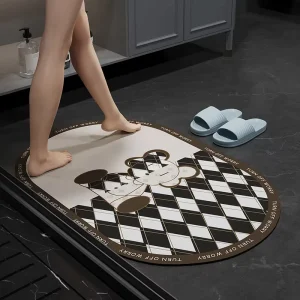 Non Slip Super Absorbent Stain Resistant Quick Dry Thin Bath Rug Bath Mats for Bathroom Floor Bathtub Vanity Bathmat Bath Mat