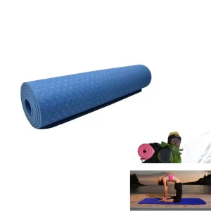 Non Slip TPE Yoga Mat Eco Friendly Durable 0.4-1cm Thick Waterproof Exercise Mat for Gym Studio Pilates