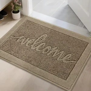 Non Slip Tufted Plain Polypropylene Door Mats Machine Washable Entryway Rug Dirt Trapper for Muddy Wet Shoes