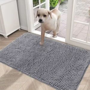 Non Slip Washable Absorb Water and Dirt Mud Mats for Muddy Paws Dog Mat Microfiber Chenille Floor Door Mat