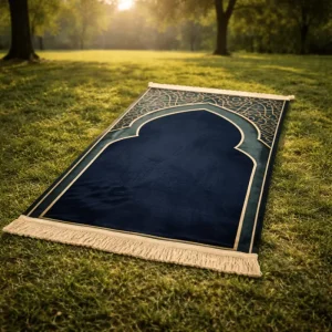 Non Slip Washable Foldable Polyester Modern Travel Padded Islamic Prayer Rug