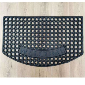 Non Slip Welcome Rubber Door Mats Indoor Outdoor Carpet Durable Washable Shoe Rugs Wet Area Door Mat with Holes