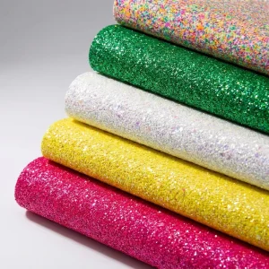Non-Woven Faux PU PVC Mesh Glitter Leather with Stretch Blackout Features for Sofas Bags Garments Outdoor Home Textiles