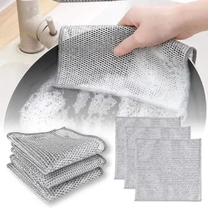 Non-scratch Kitchen Cleaning Towel Wire Dish Cloth Home Appliance Microfiber Kitchen Towel Steel Multipurpose Kitchen Rags