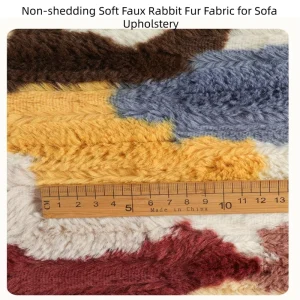Non shedding Soft Faux Rabbit Fur Fabric for Sofa Upholstery