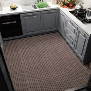 Non slip Seven Stripe Rib PVC Kitchen Rugs Set of 2 Foot Mat Kitchen Runner Rugs Non slip Kitchen Carpet Mats