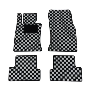 Non slip Wear resistant Plaid Checkered Carpet Floor Mats JDM Style Floor Mats for MINI R56 Left hand Drive