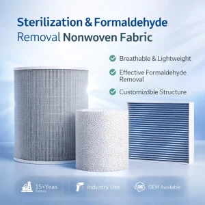 Nonwoven Fabric Sterilization and Formaldehyde Removal Breathable Plain Lightweight Air Filter for Paint Booth Factory Use