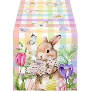 Nordic Cartoon Easter Table Runner Printed Home Restaurant Kitchen Decoration Party Tablecloth