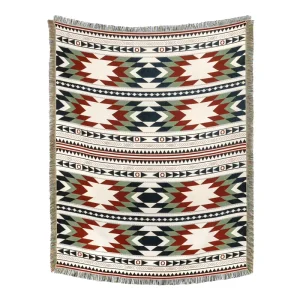 Nordic Geometric Minimalist Style Jacquard Woven Tapestry Character and Vintage Pattern Camping Blanket
