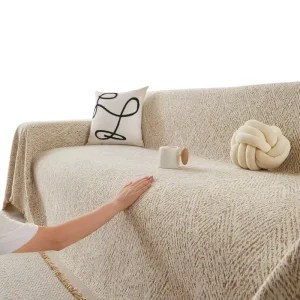 Nordic Herringbone Sofa Cover Non Slip Chenille Fabric Full Protection Throw Blanket for Living Room Furniture