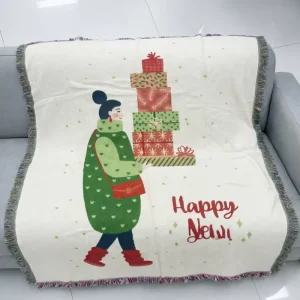 Nordic Home Decor Custom Design Cartoon Character Throw Blanket Cotton Sofa Cover Blanket
