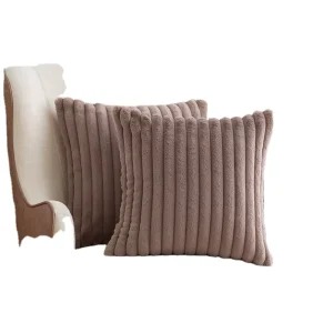 Nordic Light Luxury Imitation Rabbit Fur Woven Throw Pillow Square Customizable Pull Design Machine Washable