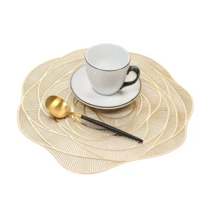 Nordic Light Luxury Round Gold PVC Placemats Insulated Rose Table Mats