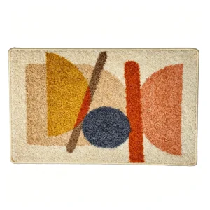 Nordic Minimalist 4mm Low Profile Washable Area Rug Cushioned Indoor Floor Mat for Bedroom Kitchen Bathroom