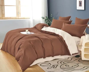 Nordic Minimalist Solid Color 3Pcs 100% Polyester Breathable Eco Friendly All-Season Hotel Use Duvet Cover Set with 200TC Fabric