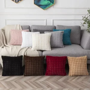 Nordic Minimalist Solid Color Cushion Soft Solid Tone Simple Pillow Cover Living Room Bedroom Decor Plain Square Throw Pillow