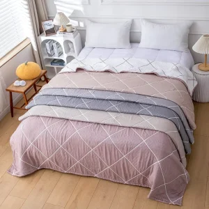 Nordic Minimalist Woven Anti-static Throw Blanket Cotton Polyester Solid Color Custom Size for Office Napping