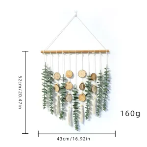 Nordic Modern Art Eucalyptus Leaf Hand woven Wall Hanging Tapestry Room Decoration Homestay Wall Background