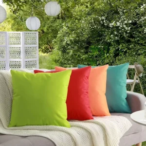 Nordic Modern Style Candy Color Outdoor Cushion Cover All Season Universal Summer Simple Solid Color Waterproof Pillow