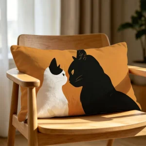 Nordic Orange Plush Customizable Throw Pillow Cover for Living Room Sofa Double Sided Rectangular Cushion