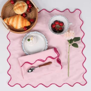 Nordic Solid Color Cotton and Linen Placemats Home Fabric Table Mats Anti scalding Heat Insulation