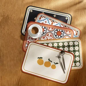 Nordic Style Faux Leather Placemat Table Mat Kitchen Placemats