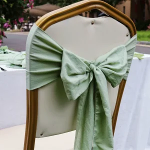 Nordic Style Gauze Wrinkle Cloth Bow Chair Sashes Boho Rustic Cheesecloth Fringed Chair Sashes for Wedding Events Decoration
