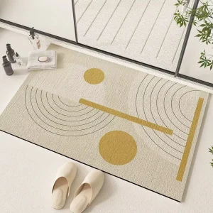 Nordic Style Indoor Outdoor Entrance Door Mats Minimalist Modern Striped Design Rubber Material for Home or Hotel Use