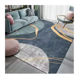 Nordic Style Large 3D Printed Polyester Floor Mats Outdoor Living Room Carpets Rugs Thick Modern Door Mats Machine Made