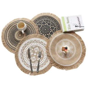 Nordic Style Non-slip Placemat Heat Insulation Furniture Decoration Mat Round Embroidery Table Placemat
