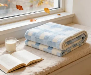 Nordic Style Polar Fleece Blanket Soft Warm Comfort for Sofa Home Office Decorative Loop Yarn