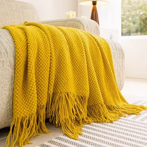Nordic Style Retro Acrylic Knitted Blanket Bed End Decor Sofa & Nap Blanket Light Luxury Shawl
