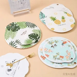 Nordic Style Round Plastic Heat Insulation Anti scalding Non slip Kitchen Dining Table Mat Coaster