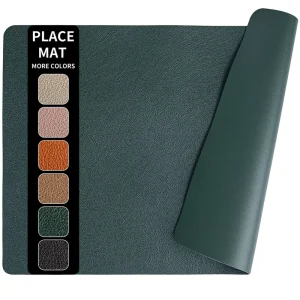 Nordic Style Square Stone-Pattern Leather Placemat and Dining Mat for Hotel Home Use Thermal Insulation Waterproof Oil-Resistant