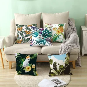 Nordic Tropical Plant Throw Pillow Cover Cross border Home Decor Exhibition Staging Printed Cushion Cover Manufacturer