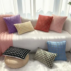 Nordic style Instagram inspired square Polyester 3D Checkerboard Throw Pillow Living Room Sofa Office Lumbar Support Cushion
