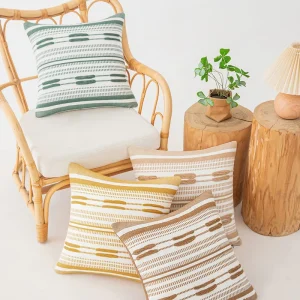 Nordic-style Square 3D Cotton Yarn Pillowcase Living Room Sofa Office Throw Pillow Cover Striped Jacquard