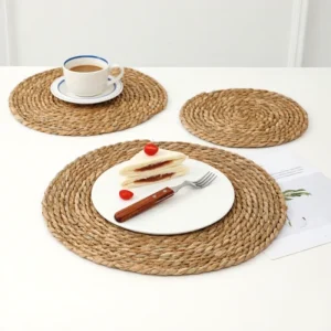 Nordic style Tea Tray Non slip coaster Kitchen Heat resistant Mat Bowl Pad Insulated Placemat Woven Circle Multiple Diameters