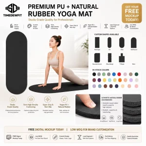 Nude Color Capsule Yoga Mat Aesthetic Pill Wavy Shape 5mm PU Rubber Non Slip Arched Mat 183cm Premium Wellness Yoga Mat