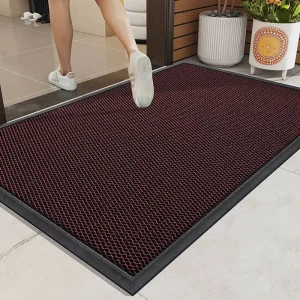 Nylon Anti Slip Door Mat with Elastic Mesh Washable Modern Style for Entry Door Use