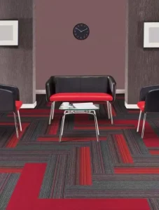 Nylon Commercial Carpet Tiles 50×50 Fireproof Anti Static Office Self Adhesive Square Floor