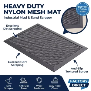 Nylon Door Mat Anti Slip Rubber Backed Commercial Entrance Mat Heavy Duty Mud Scraper Industrial Doormat Washable Mat