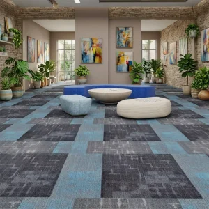 Nylon Fireproof Office Carpet Full Color Plush Modular Tiles Carpet PVC Pet Friendly Hotel Hallway Square Carpet