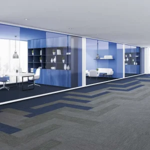 Nylon Grey and Black Stripe Corridor Carpet Tiles for Exhibition Interlocking Custom Print Carpet