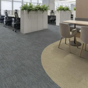 Nylon Loop Grey Nylon Stripe Corridor Interlocking Carpet Tile Commercial Custom Print