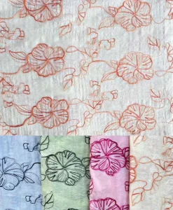 Nylon Metallic Cotton Chenille Fabric Woven Lightweight Space Dyed Yarn Stone Washed Embroidered Wedding Girls Cheongsam Dress