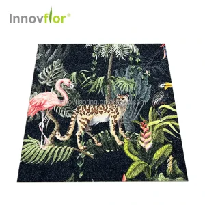 Nylon Modern Printed Cushioned Square Carpet Tile with Puzzle Pattern Custom Color and Home Use