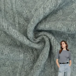 Nylon Polyester Rayon Spandex Cashmere Knitted Jacquard Sweater Fabric for Clothing