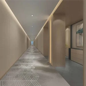 Nylon Printed Carpet Modern Geometric Liner Design Wall to Wall Flooring for Hotel Corridor Hallway and Elevator Area Use